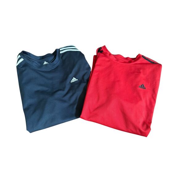 Adidas Men’s Performance Active 360 Gym T-Shirt Lot of 2 Red Navy Size Large L - Picture 3 of 10